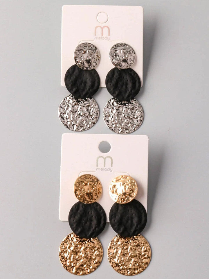 FASHION GOLD & SILVER HANGING EARRINGS