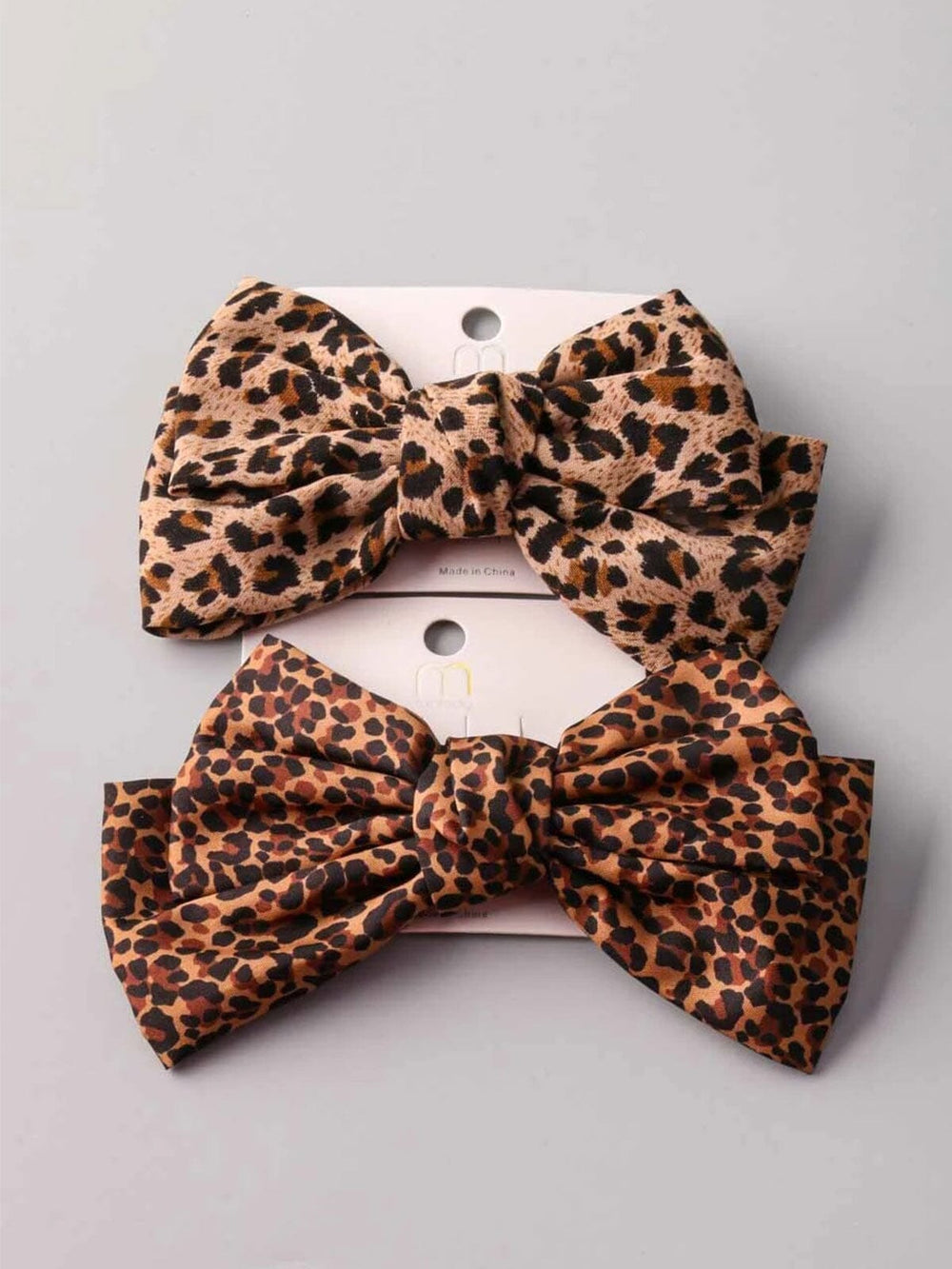 FASHION ASSORTED ANIMAL PRINT BOW HAIR CLIPS