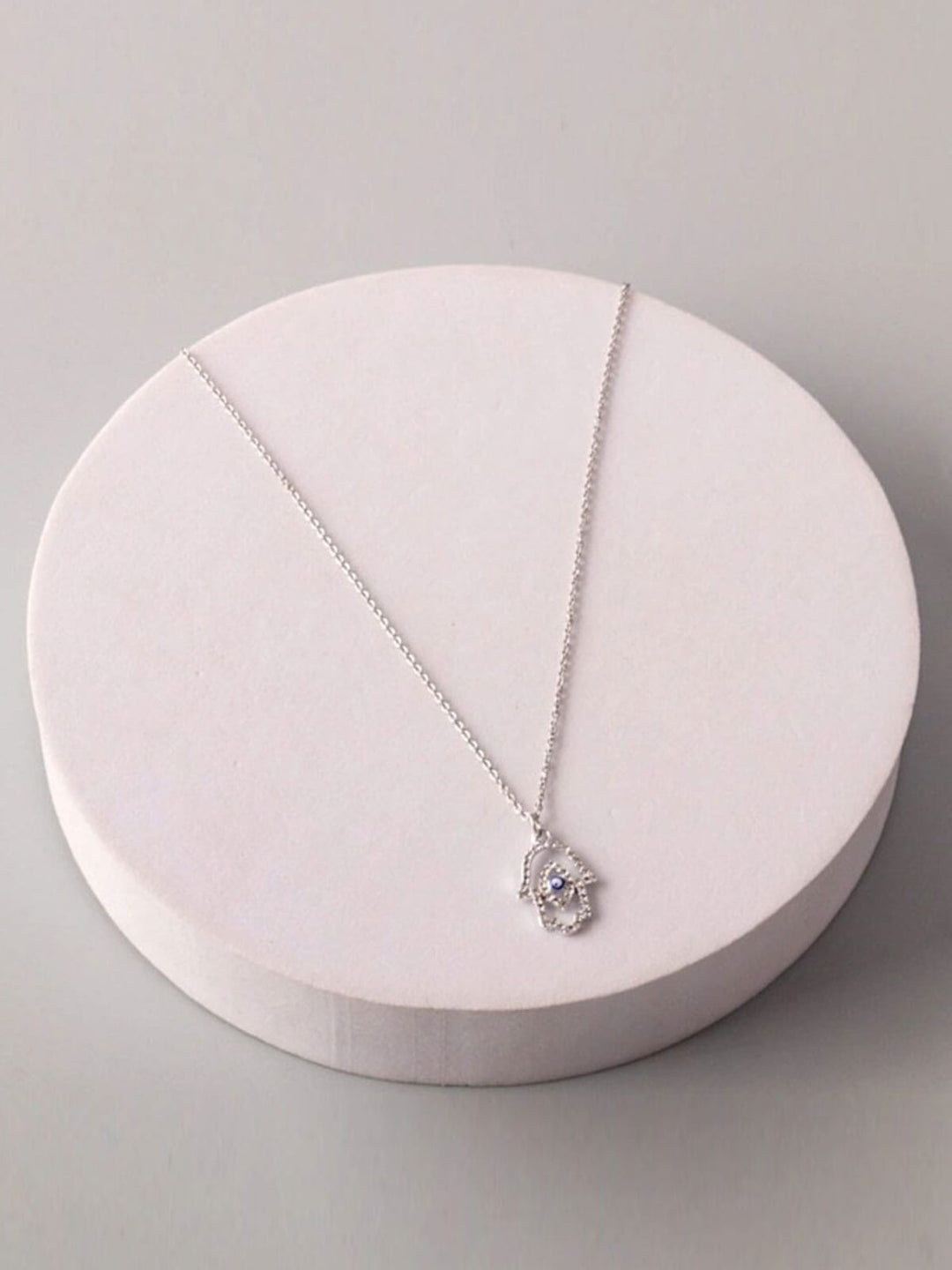 FASHION SILVER HAMSA HEPENDANT NECKLACE