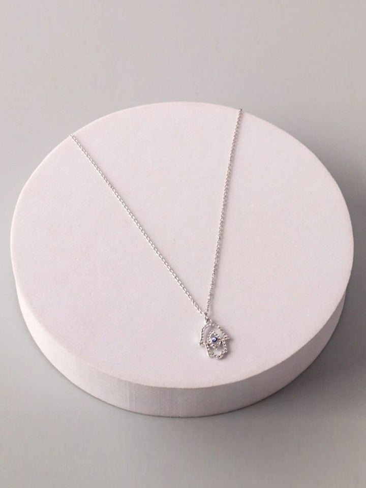 FASHION SILVER HAMSA HEPENDANT NECKLACE