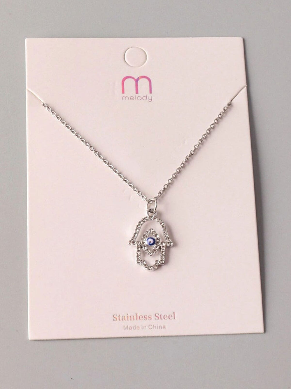 FASHION SILVER HAMSA HEPENDANT NECKLACE