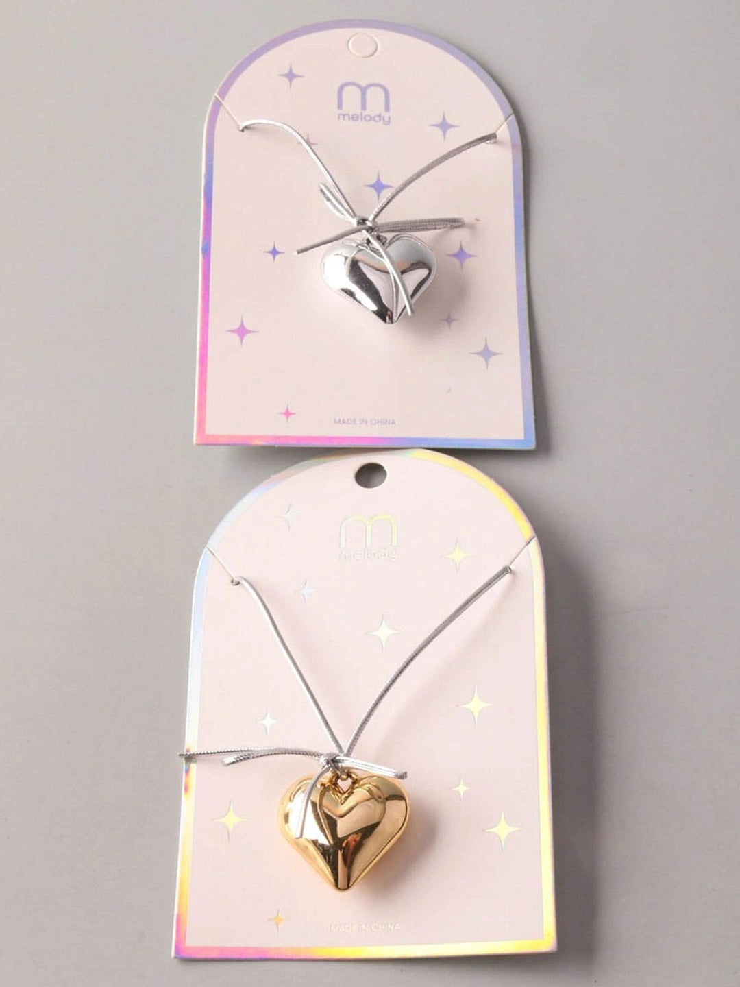 FASHION GOLD & SILVER HEART PENDANT NECKLACE