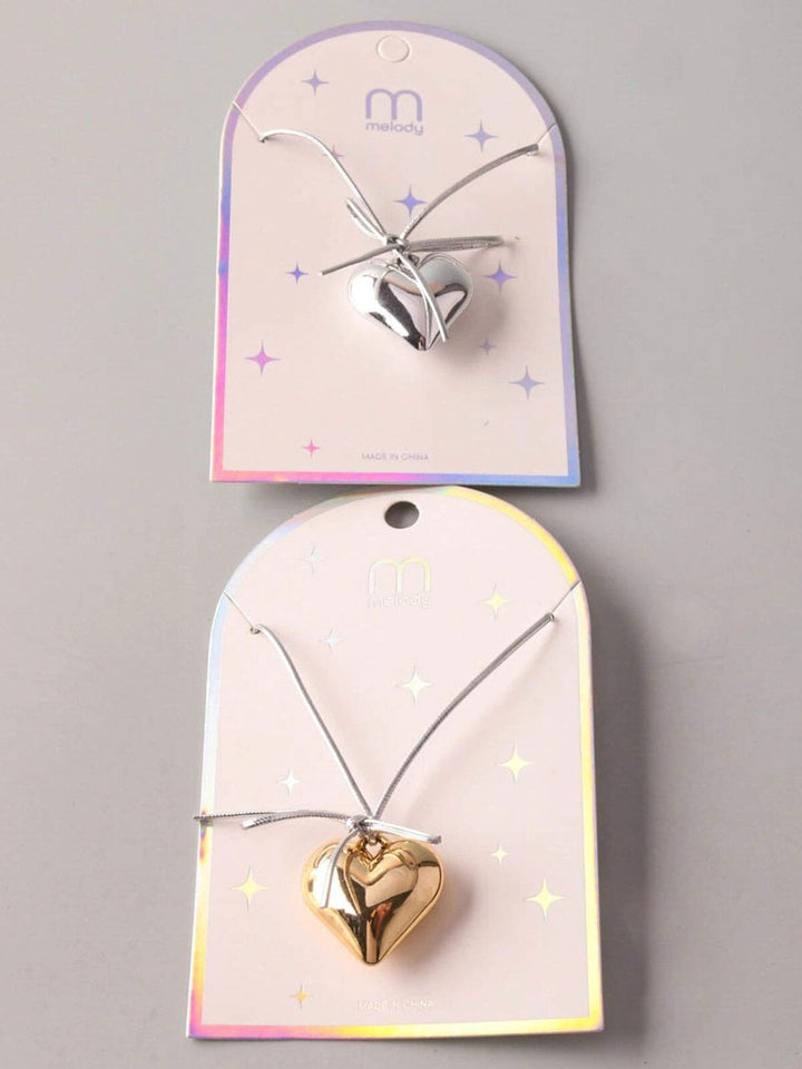 FASHION GOLD & SILVER HEART PENDANT NECKLACE