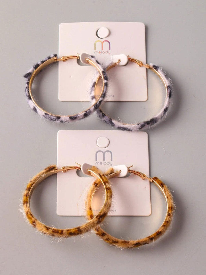 FASHION ANIMAL PRINT HOOP EARRINGS