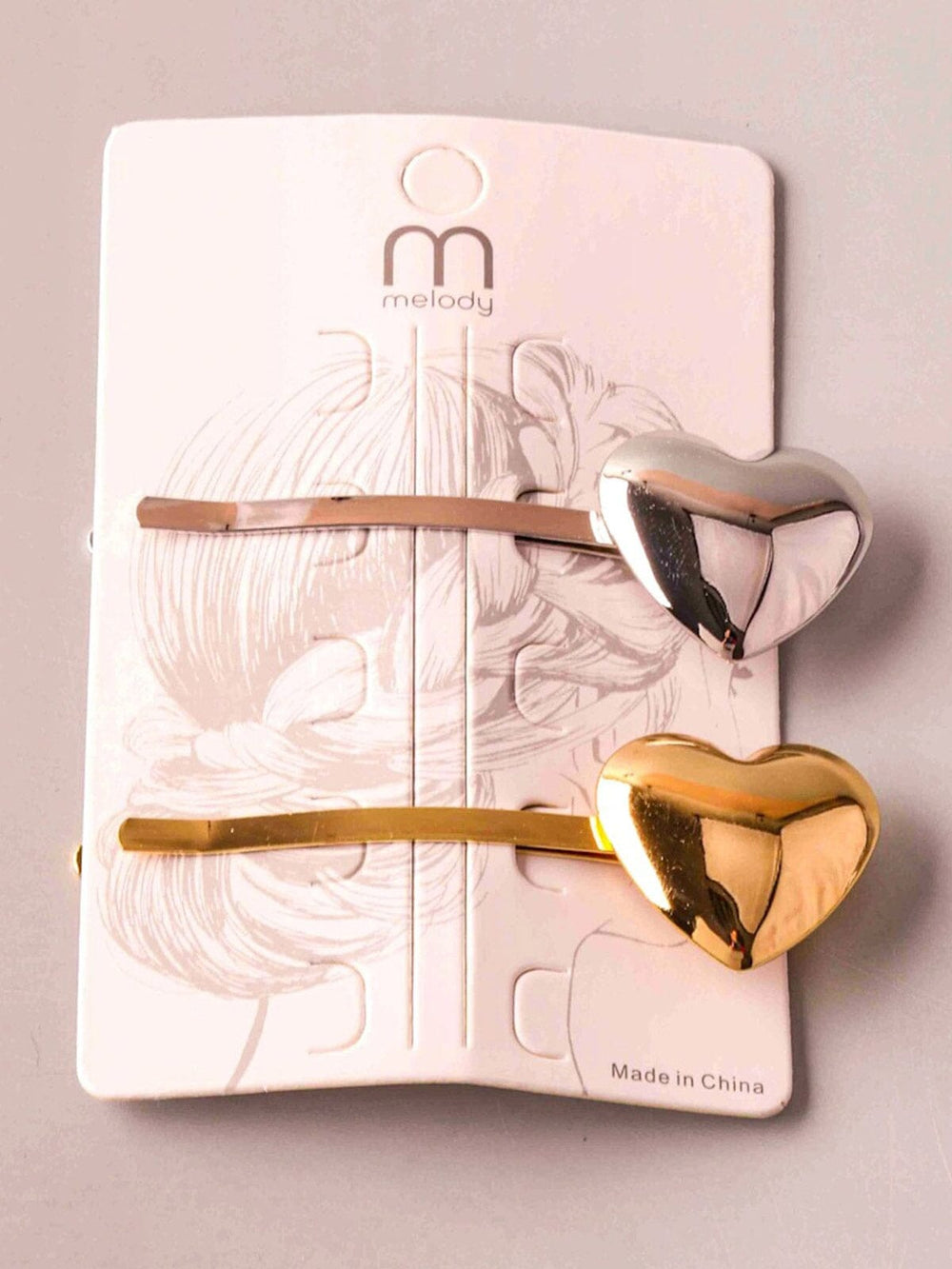 FASHION ASSORTED COLORS HEART HAIR CLIP BARRETTES