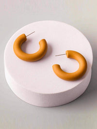 FASHION ASSORTED COLORS HALF HOOP EARRINGS