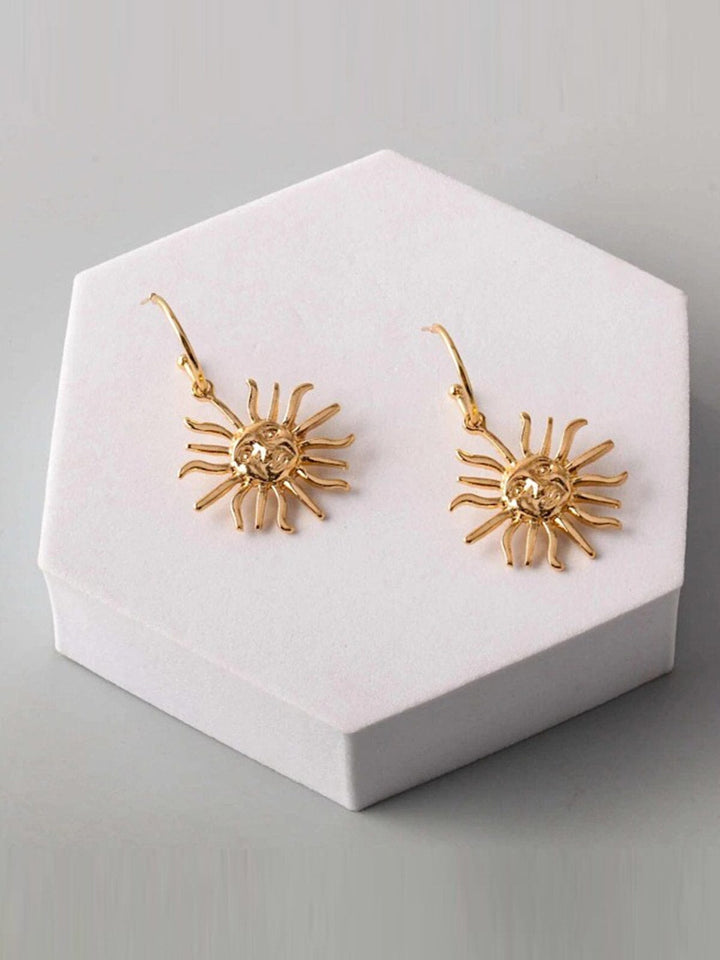 FASHION GOLD & SILVER SUN EARRINGS
