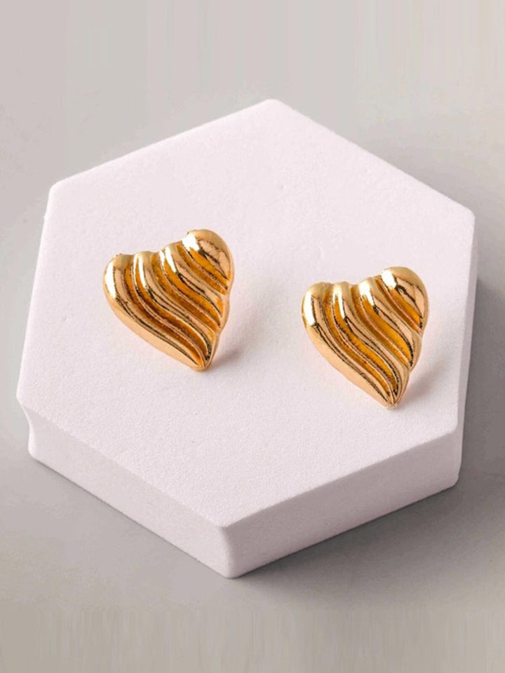 FASHION GOLD & SILVER HEART EARRINGS