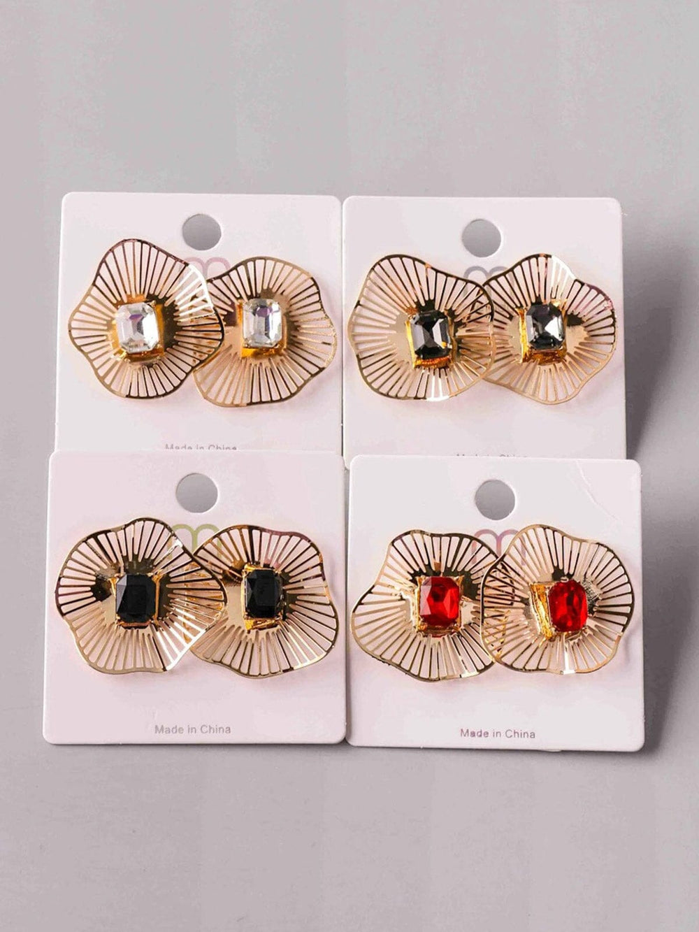 FASHION ASSORTED COLORS STONE EARRINGS