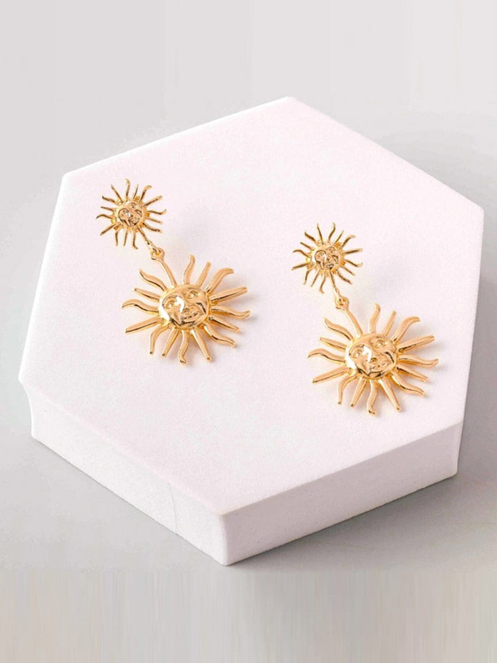 FASHION GOLD SUN HANGING EARRINGS
