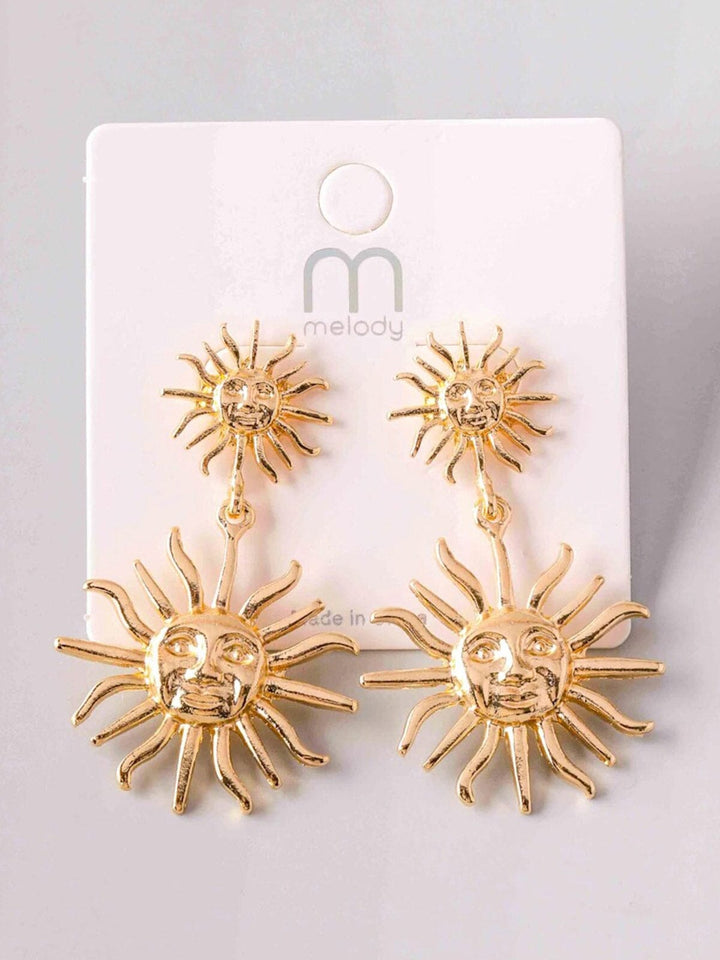 FASHION GOLD SUN HANGING EARRINGS