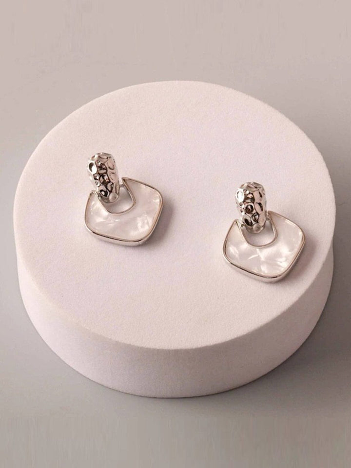 FASHION GOLD & SILVER MARBLE EARRINGS