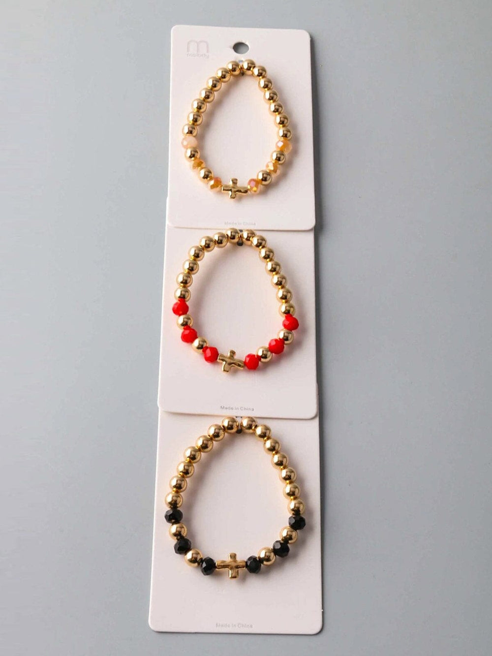 FASHION ASSORTED COLORS CROSS BRACELET