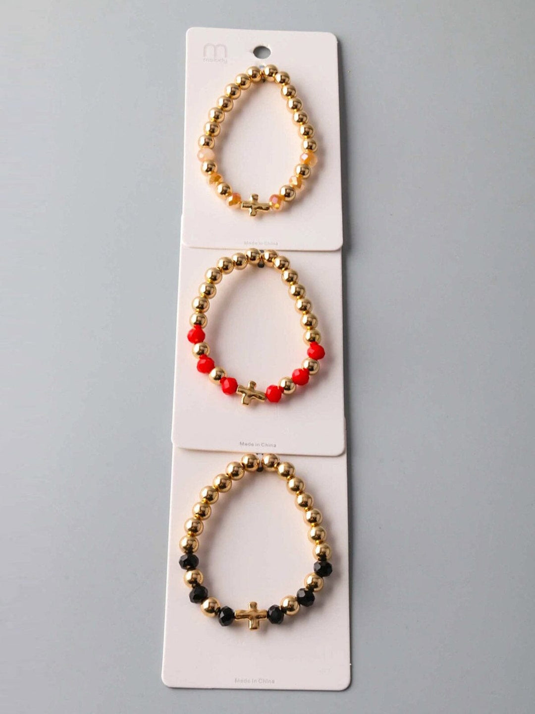 FASHION ASSORTED COLORS CROSS BRACELET