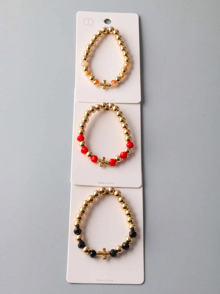 FASHION ASSORTED COLORS CROSS BRACELET