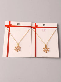 FASHION ASSORTED SNOW FLAKE PENDANT NECKLACE