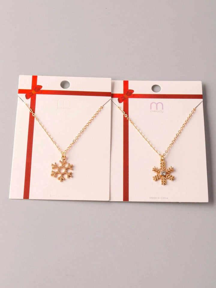 FASHION ASSORTED SNOW FLAKE PENDANT NECKLACE
