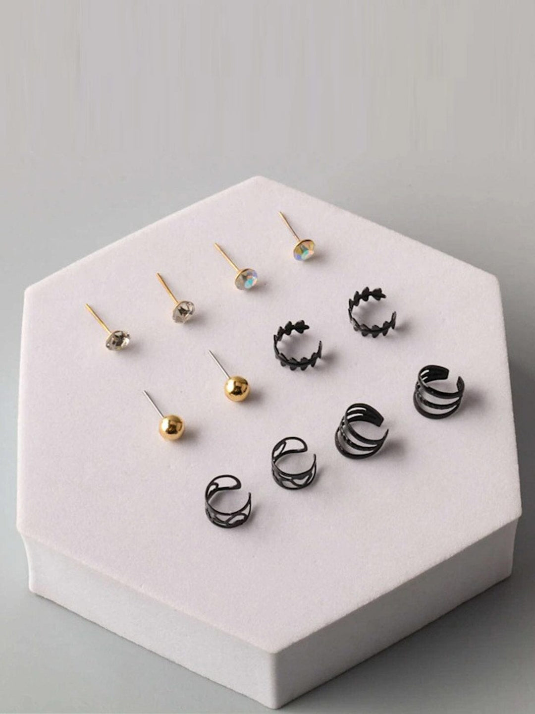 FASHION ASSORTED COLORS 6 PAIR SET EARRINGS