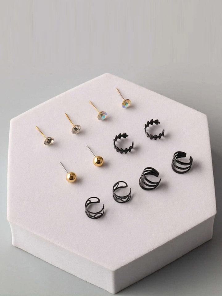 FASHION ASSORTED COLORS 6 PAIR SET EARRINGS
