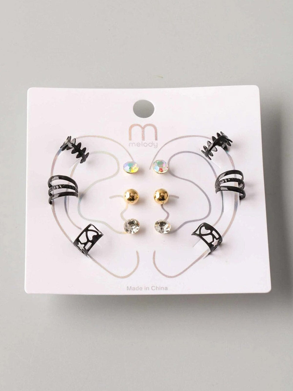 FASHION ASSORTED COLORS 6 PAIR SET EARRINGS