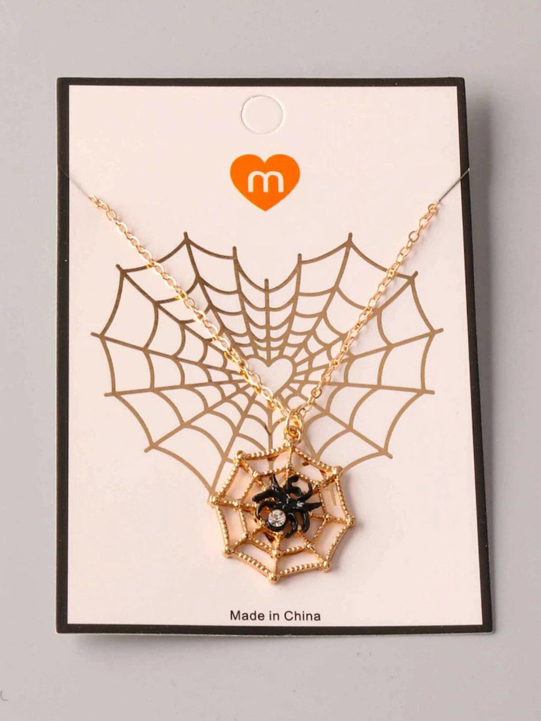 FASHION GOLD SPIDER PENDANT NECKLACE