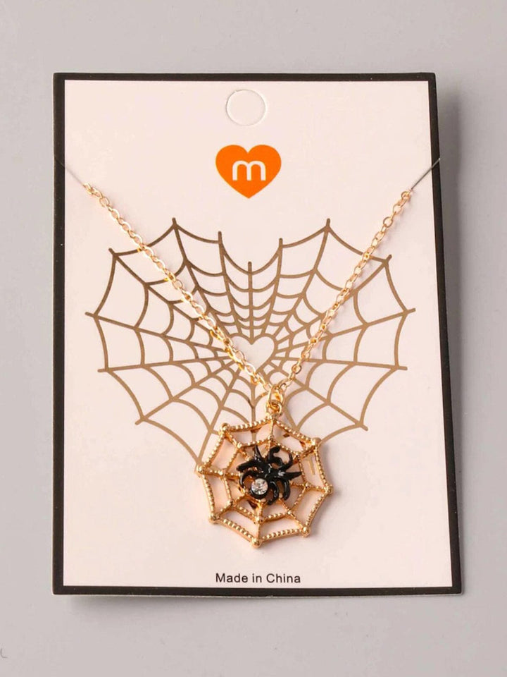 FASHION GOLD SPIDER PENDANT NECKLACE