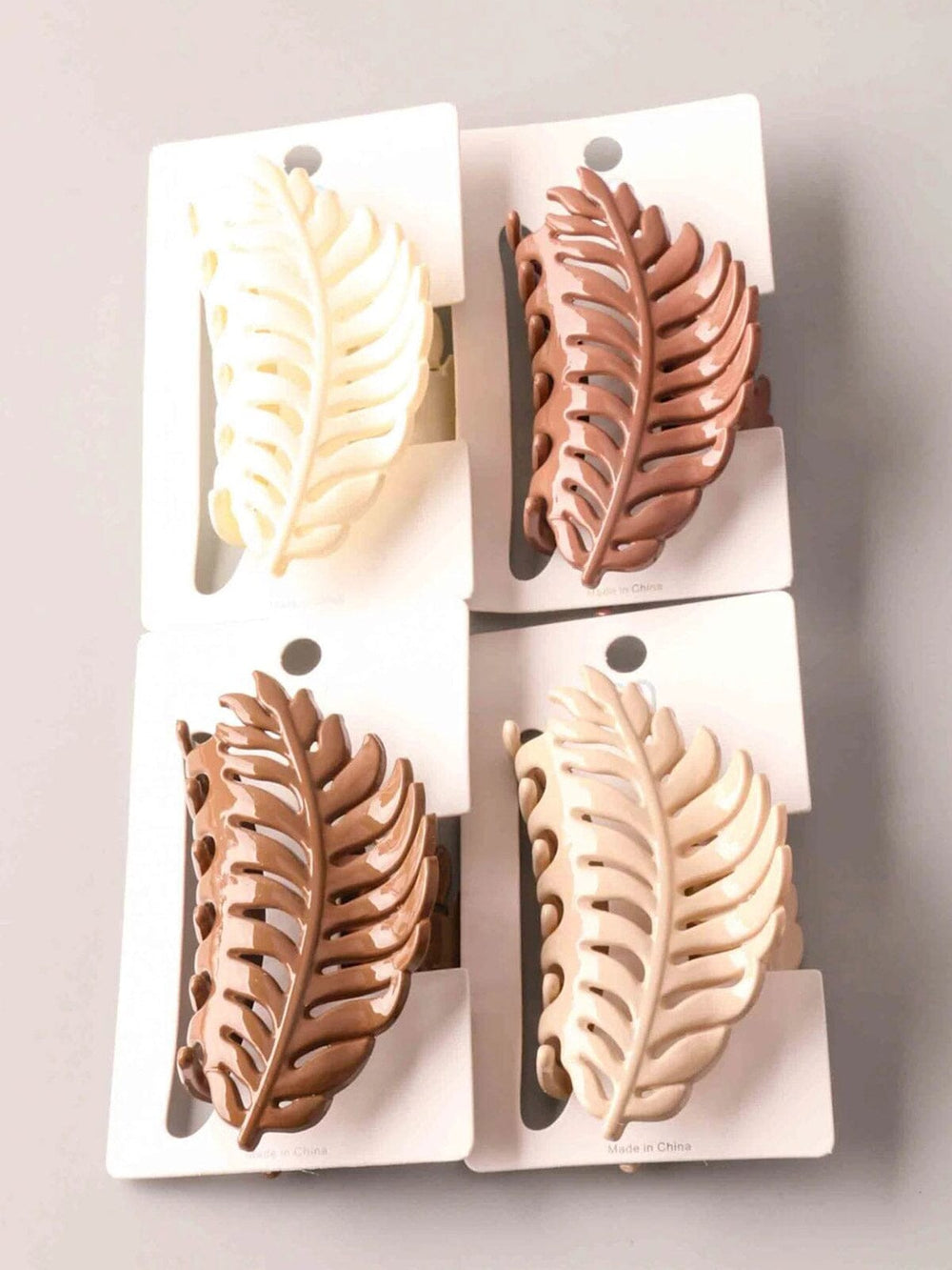 FASHION ASSORTED LEAF CLAW HAIR CLIPS
