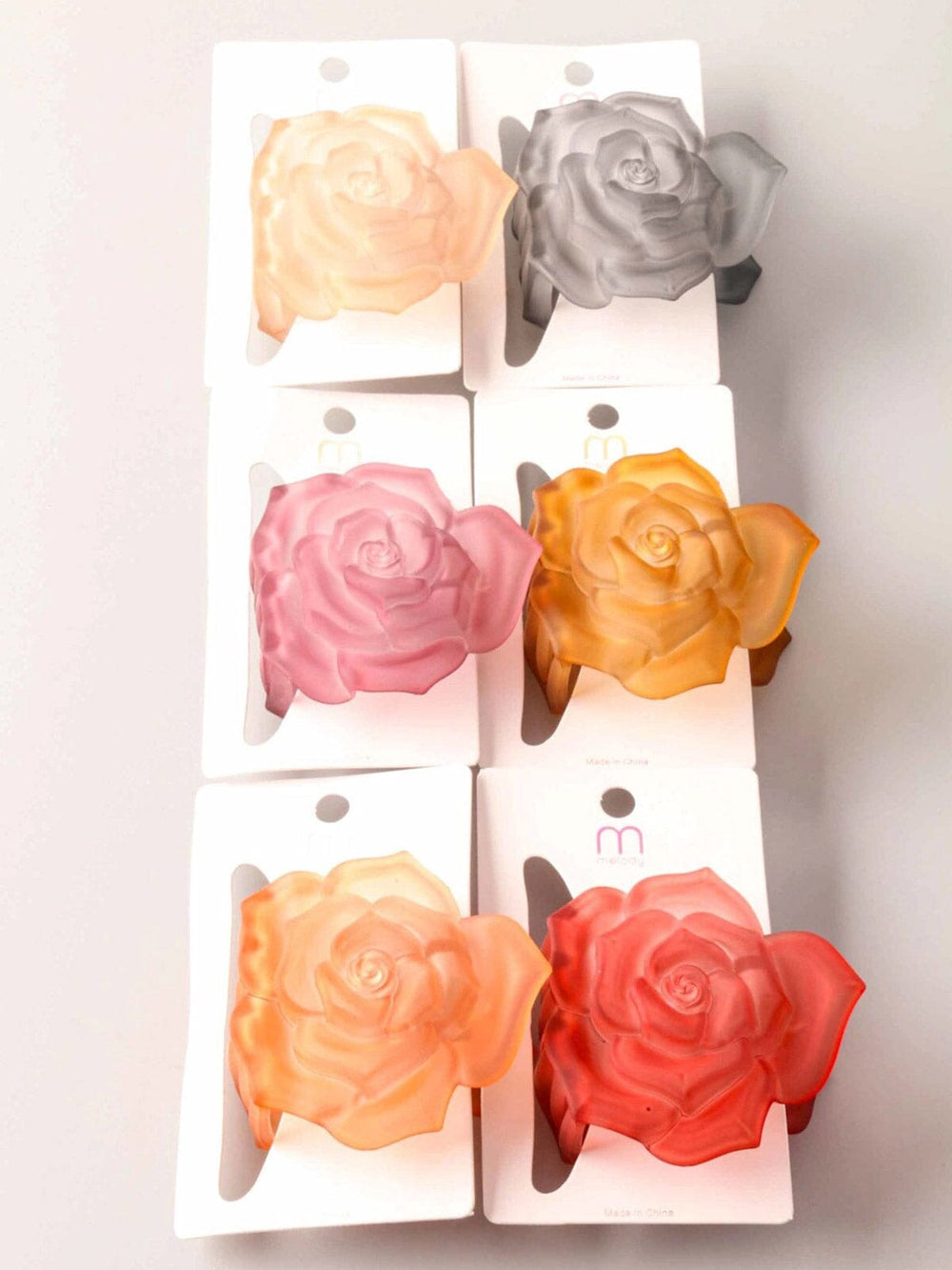 FASHION ASSORTED COLORS ROSE CLAW HAIR CLIPS