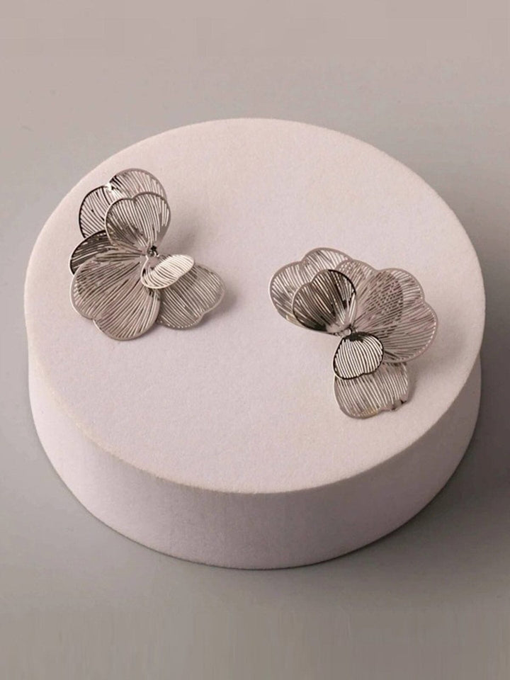 FASHION GOLD & SILVER BUTTERFLY FLOWER EARRINGS