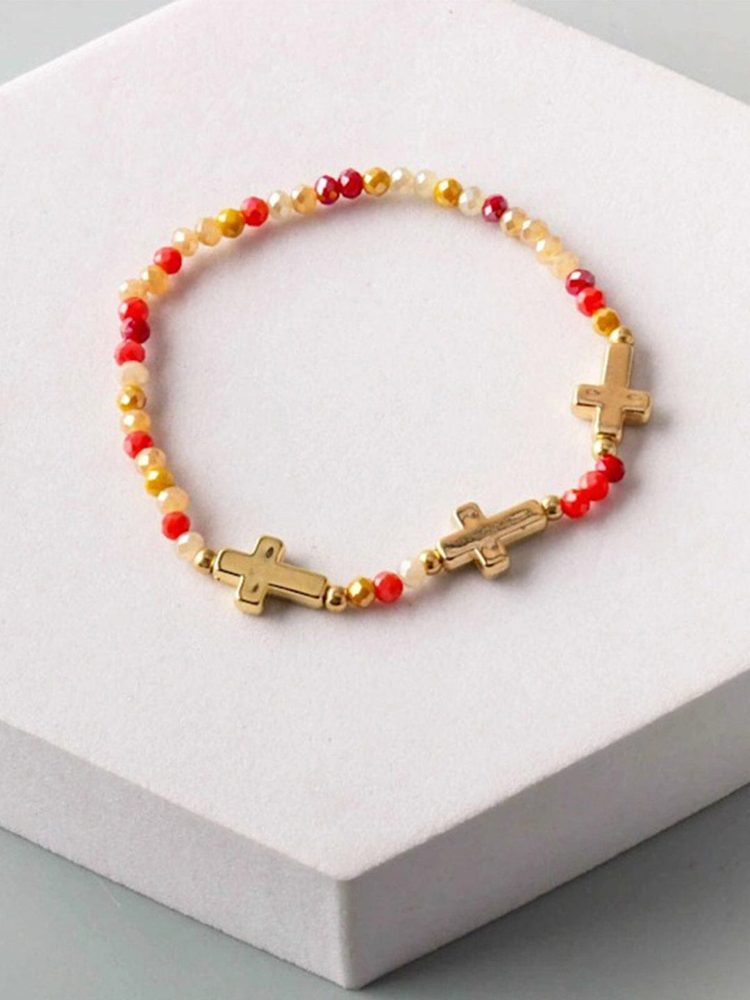 FASHION ASSORTED COLORS CROSS BRACELET