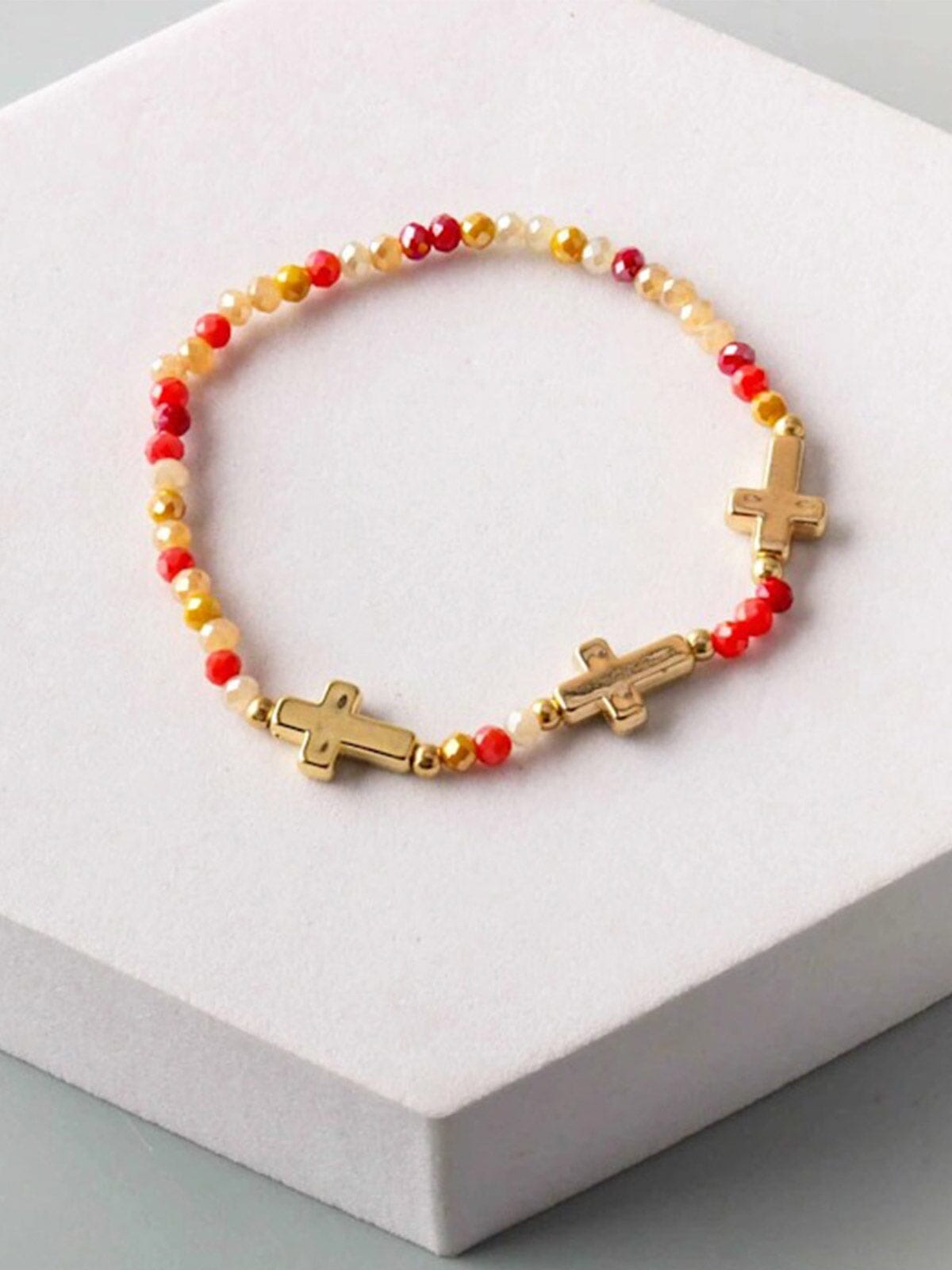 FASHION ASSORTED COLORS CROSS BRACELET
