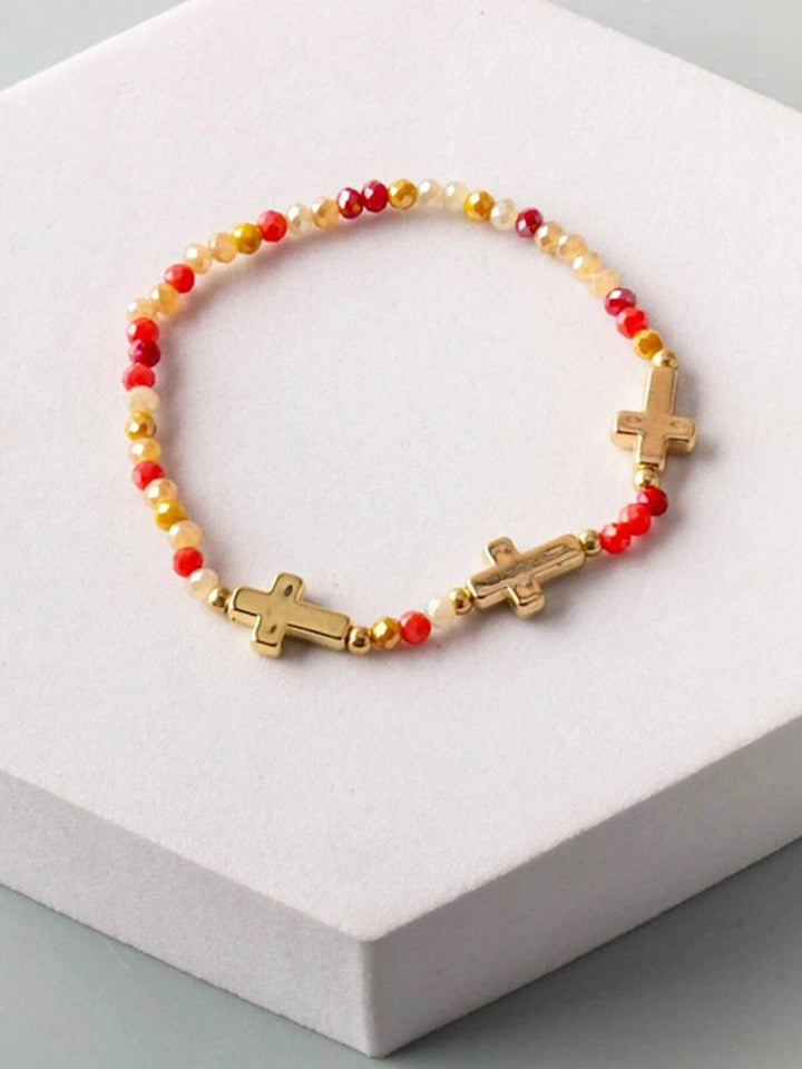 FASHION ASSORTED COLORS CROSS BRACELET