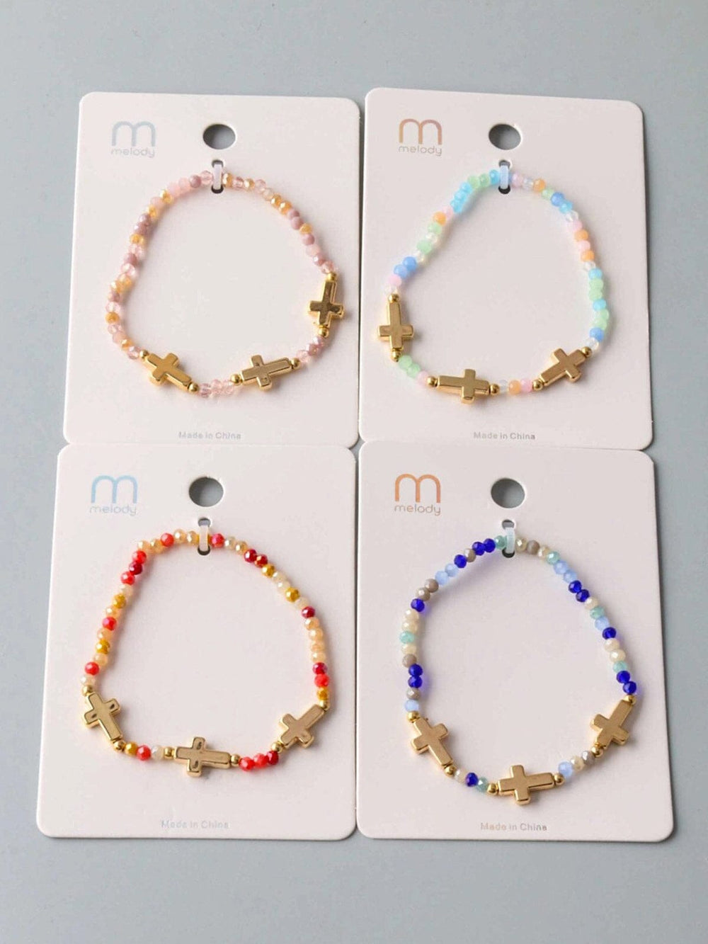 FASHION ASSORTED COLORS CROSS BRACELET