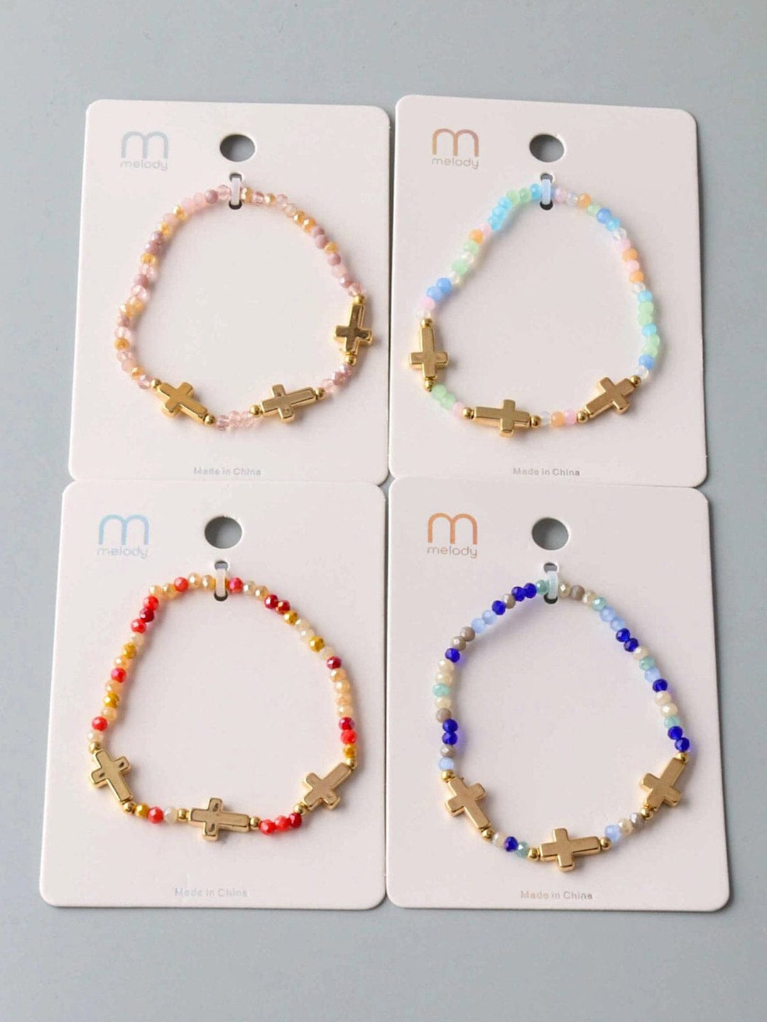 FASHION ASSORTED COLORS CROSS BRACELET