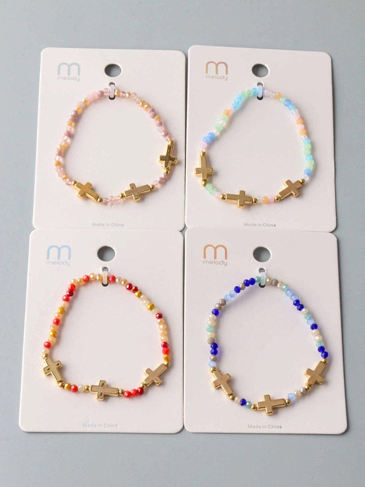 FASHION ASSORTED COLORS CROSS BRACELET