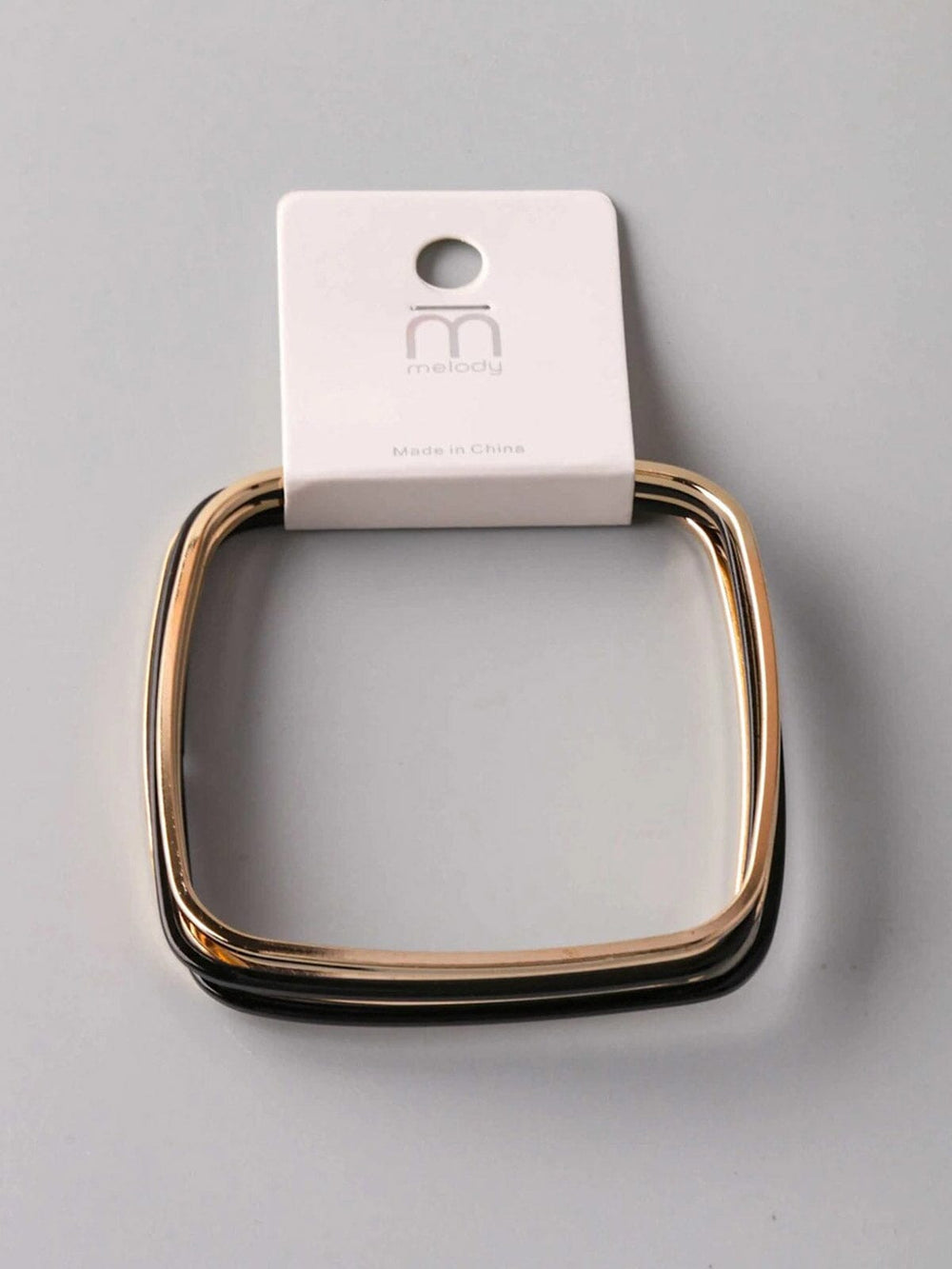 FASHION SQUARE BLACK & GOLD BRACELET