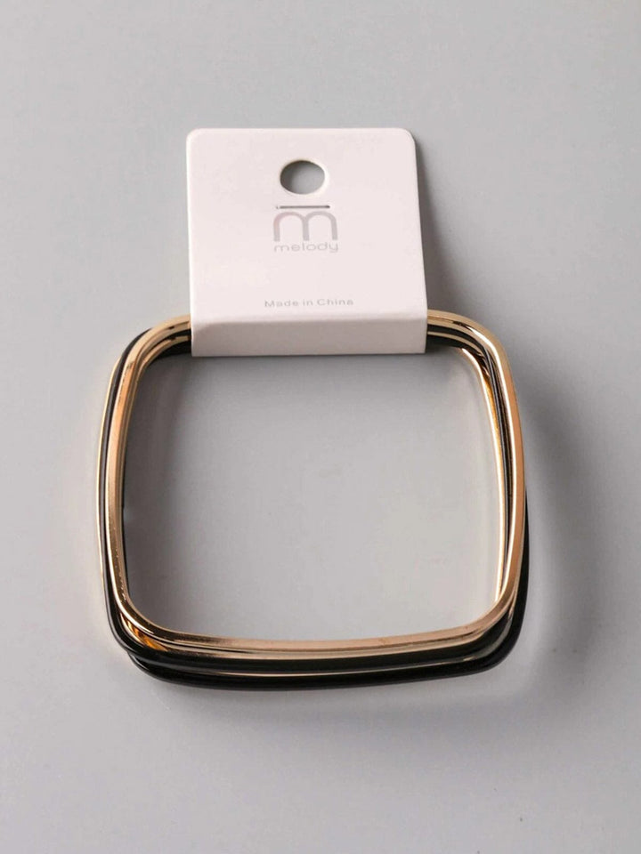 FASHION SQUARE BLACK & GOLD BRACELET
