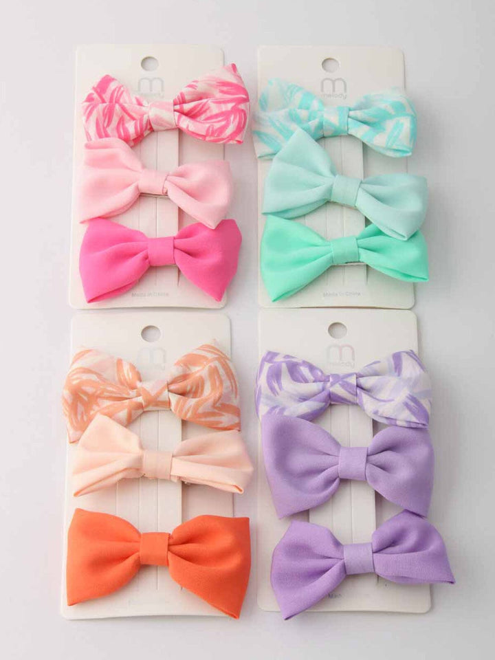 WOMEN'S ASSORTED COLORS MINI BOW HAIR CLIPS