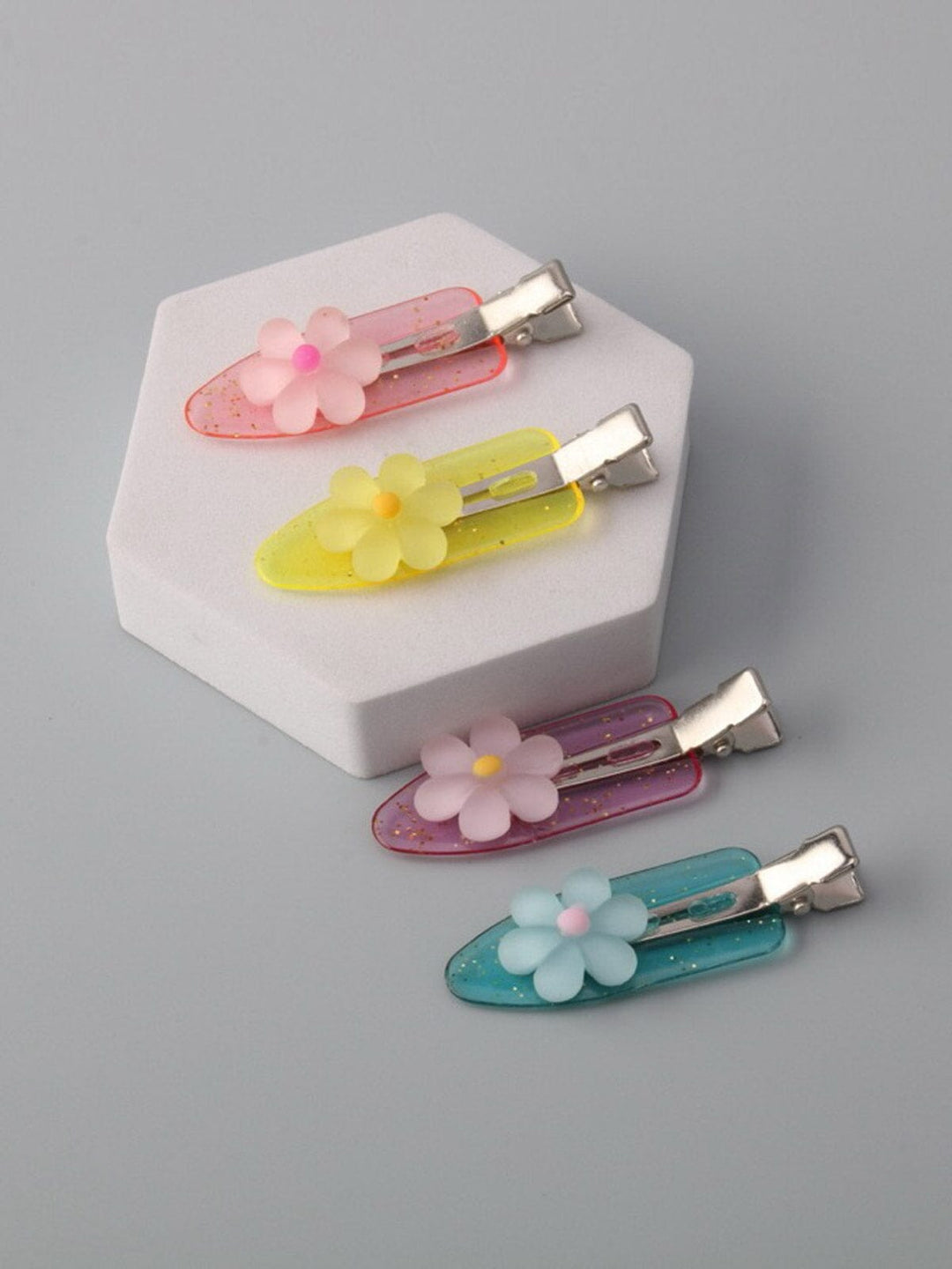ASSORTED COLORS FLOWER HAIR BARRETTE