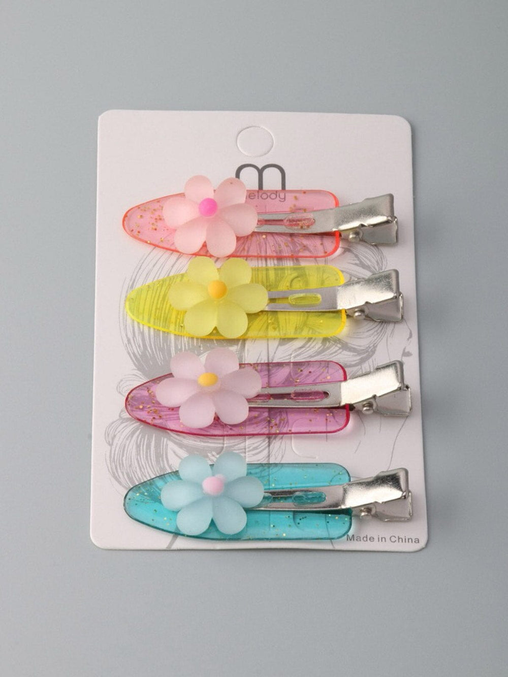 ASSORTED COLORS FLOWER HAIR BARRETTE