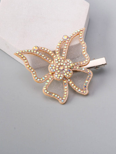 WOMEN'S STONE BUTTERFLY ASSORTED COLORS HAIR CLIPS
