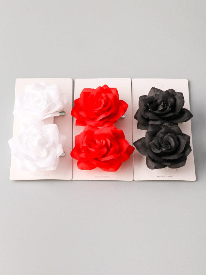 FASHION ASSORTED COLORS RUFFLE HAIR CLIPS WITH SCRUNCHIES