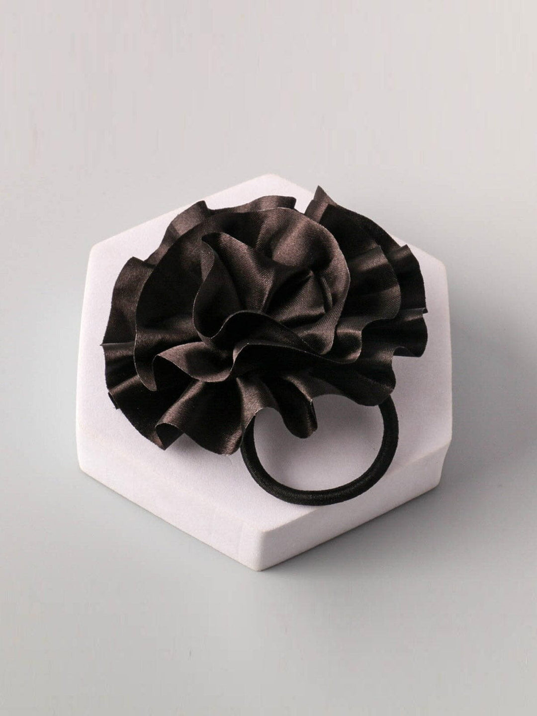 FASHION BLACK RUFFLE HAIR CLIPS WITH SCRUNCHIES