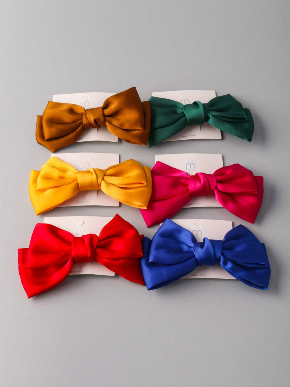 ASSORTED COLORS BOW HAIR BARRETTE