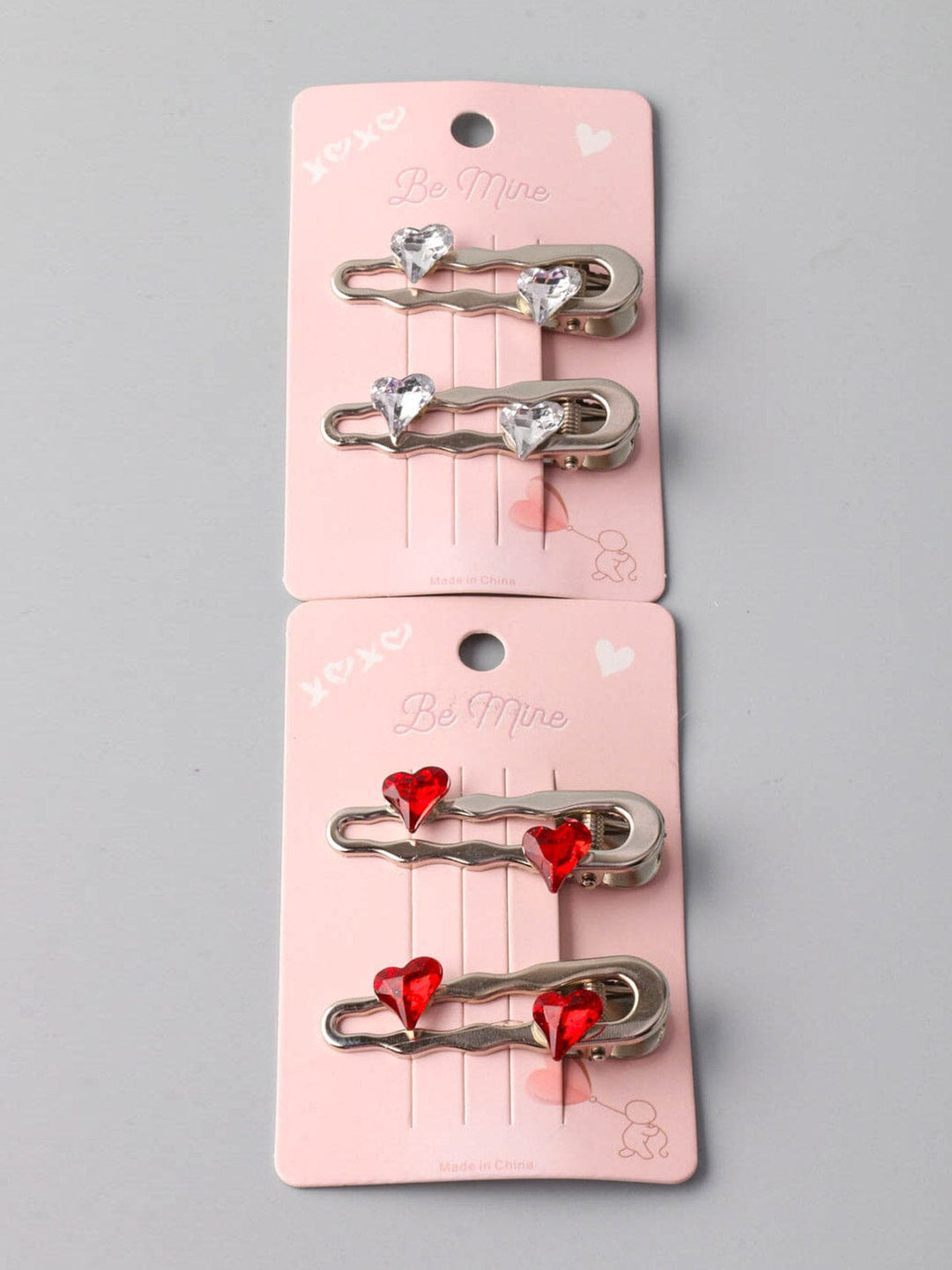 FASHION ASSORTED COLORS HEART HAIR BARRETTES