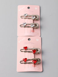FASHION ASSORTED COLORS HEART HAIR BARRETTES
