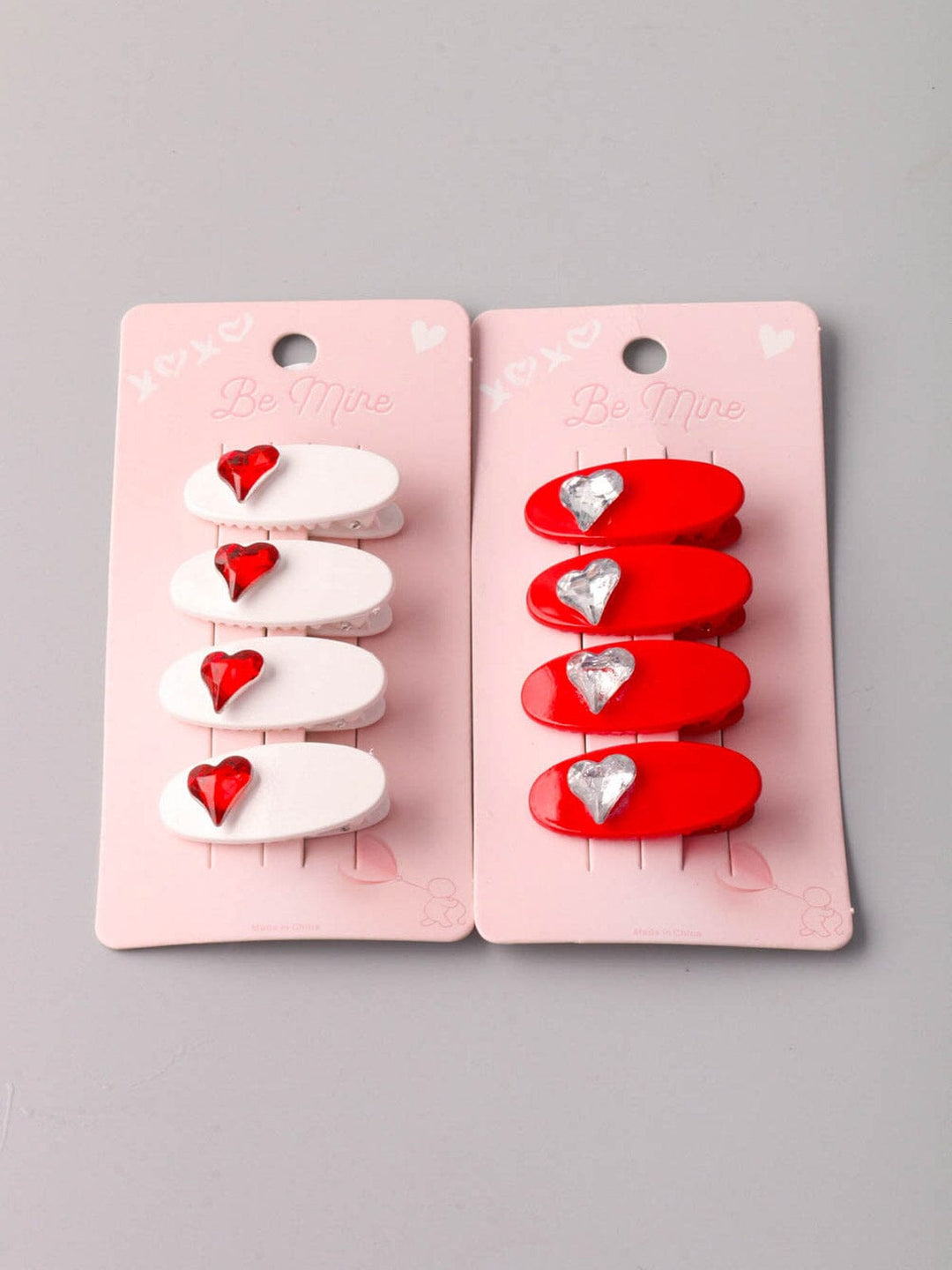 FASHION ASSORTED COLORS HEART HAIR CLIPS