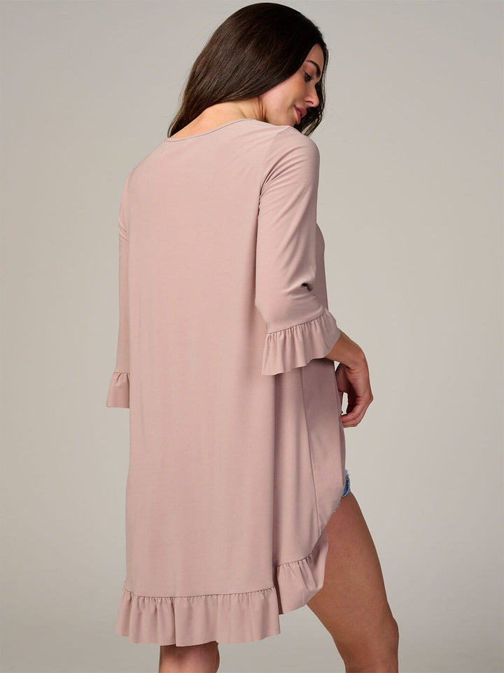 WOMEN'S 3/4 SLEEVE HIGH-LOW TUNIC BLOUSE