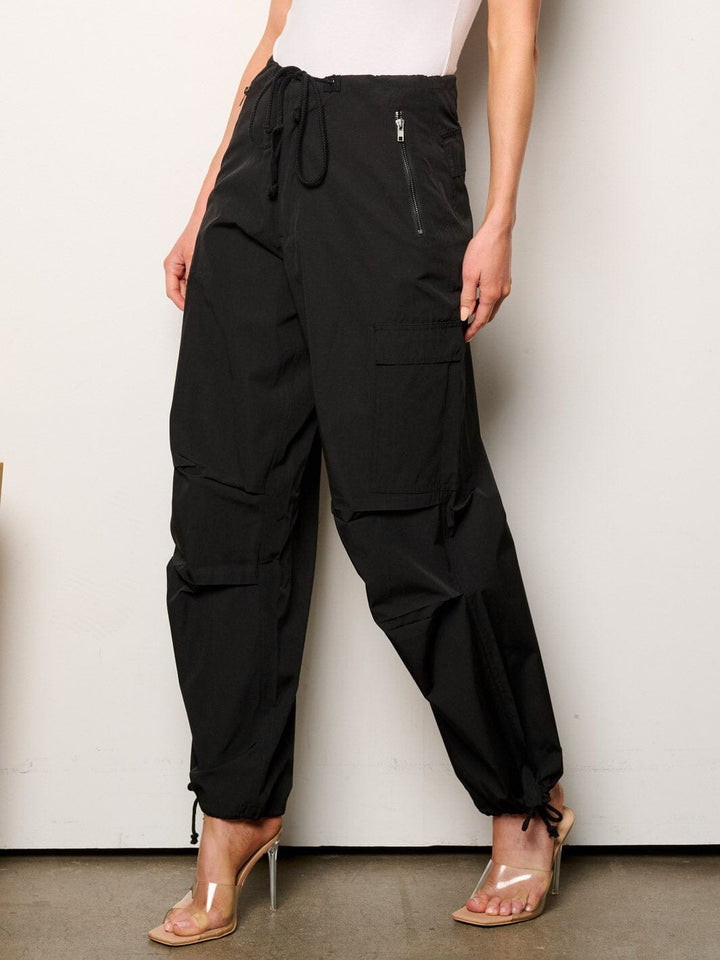 WOMEN'S ELASTIC WAIST CARGO POCKETS JOGGERS PANTS