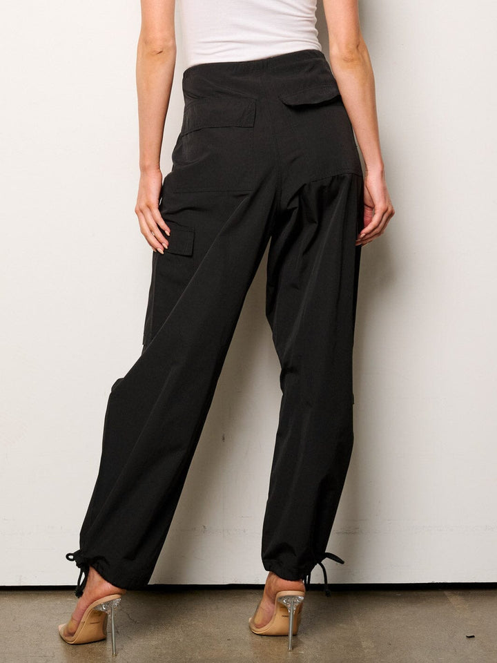 WOMEN'S ELASTIC WAIST CARGO POCKETS JOGGERS PANTS